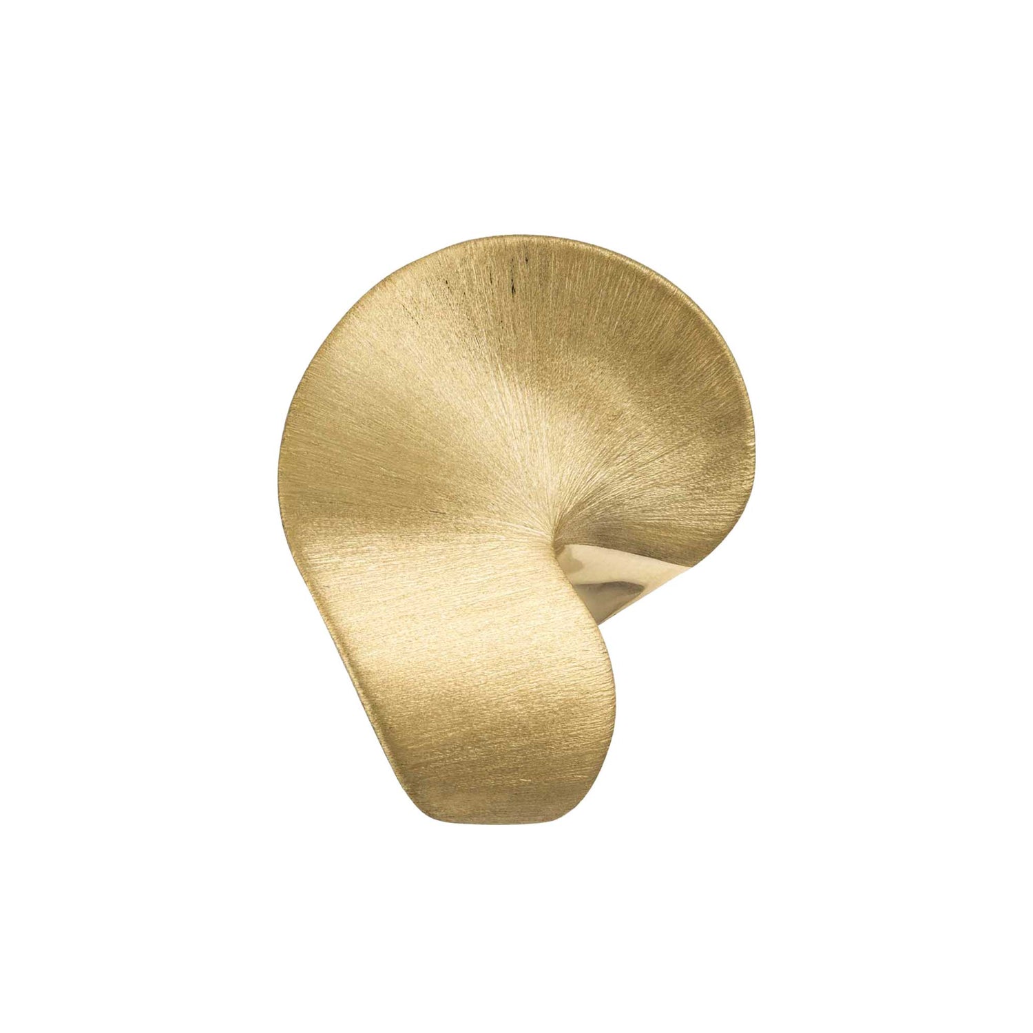 Dune Wave Yellow Gold Brushed Ring