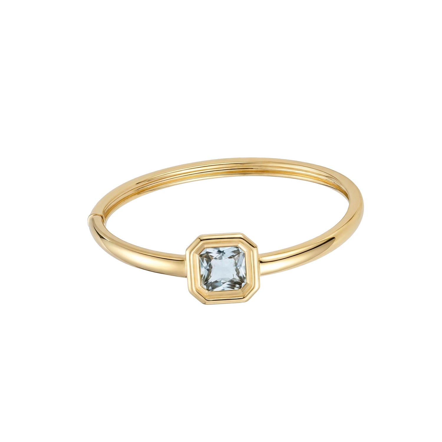 Satine Topaz Yellow Gold Square Bangle