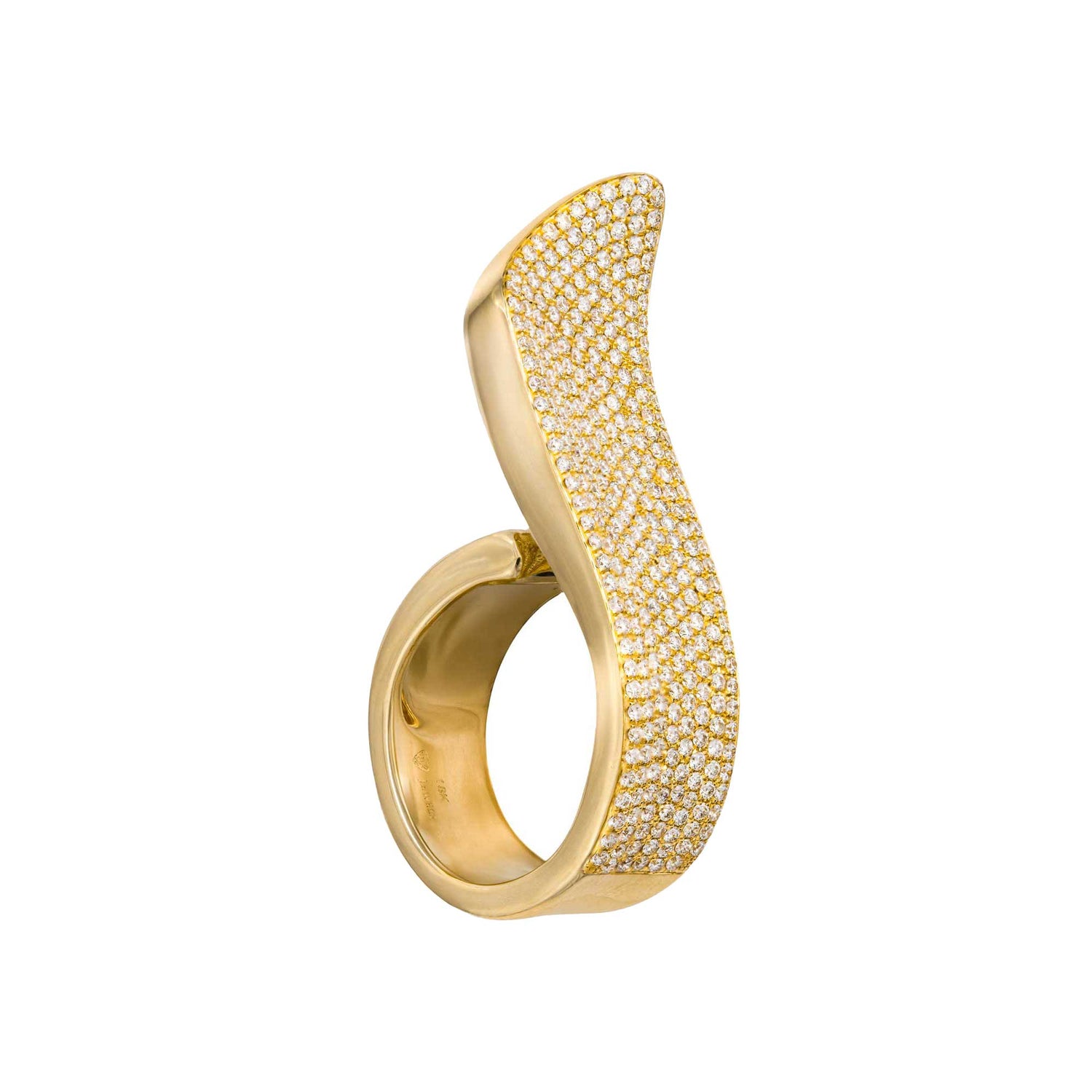 Dune Wave Yellow Gold Diamond Ring