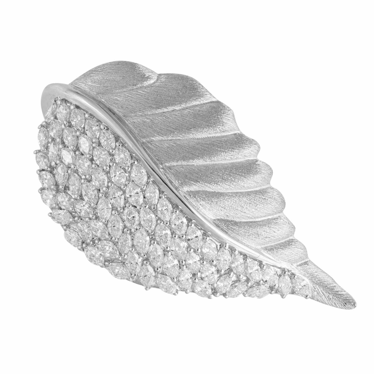 La Feuille Tombée White Gold Diamond Marquise Ring
