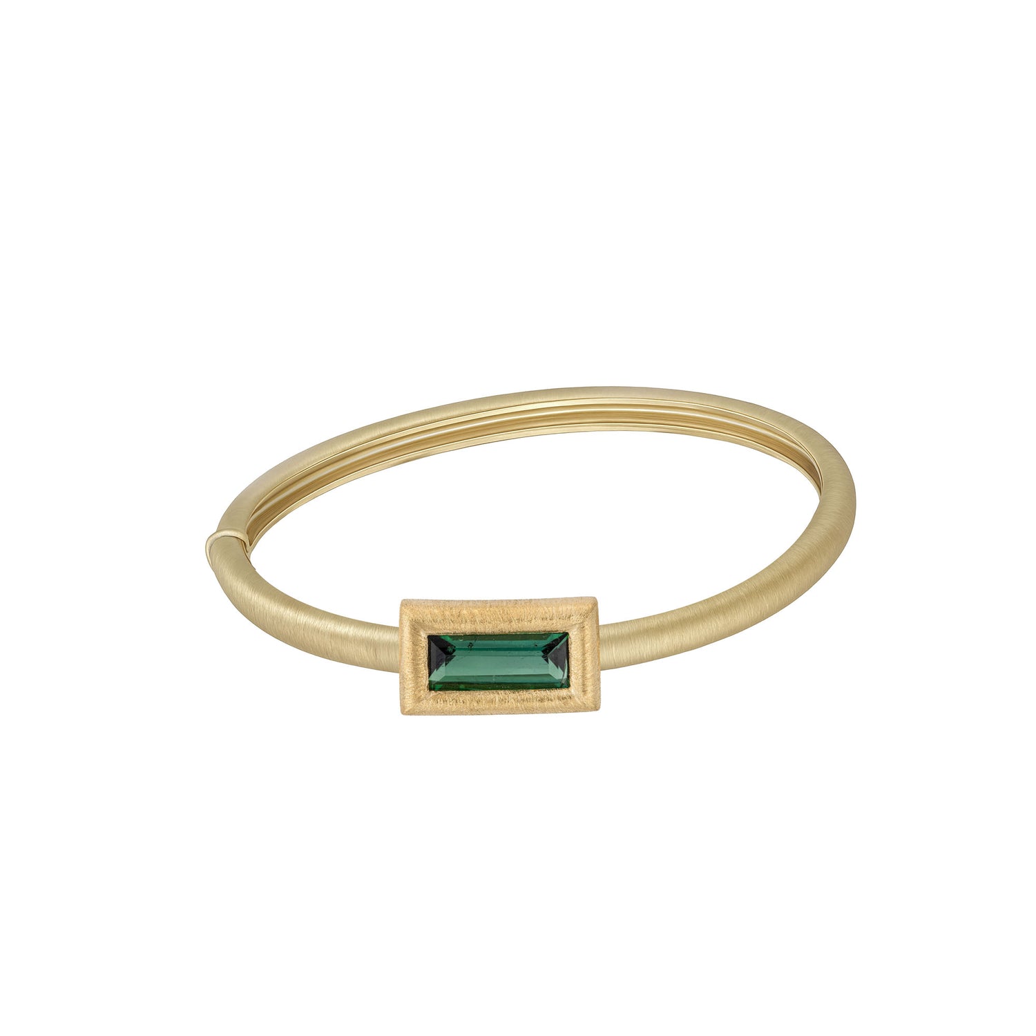 Satine Tourmaline Yellow Gold Square Bangle