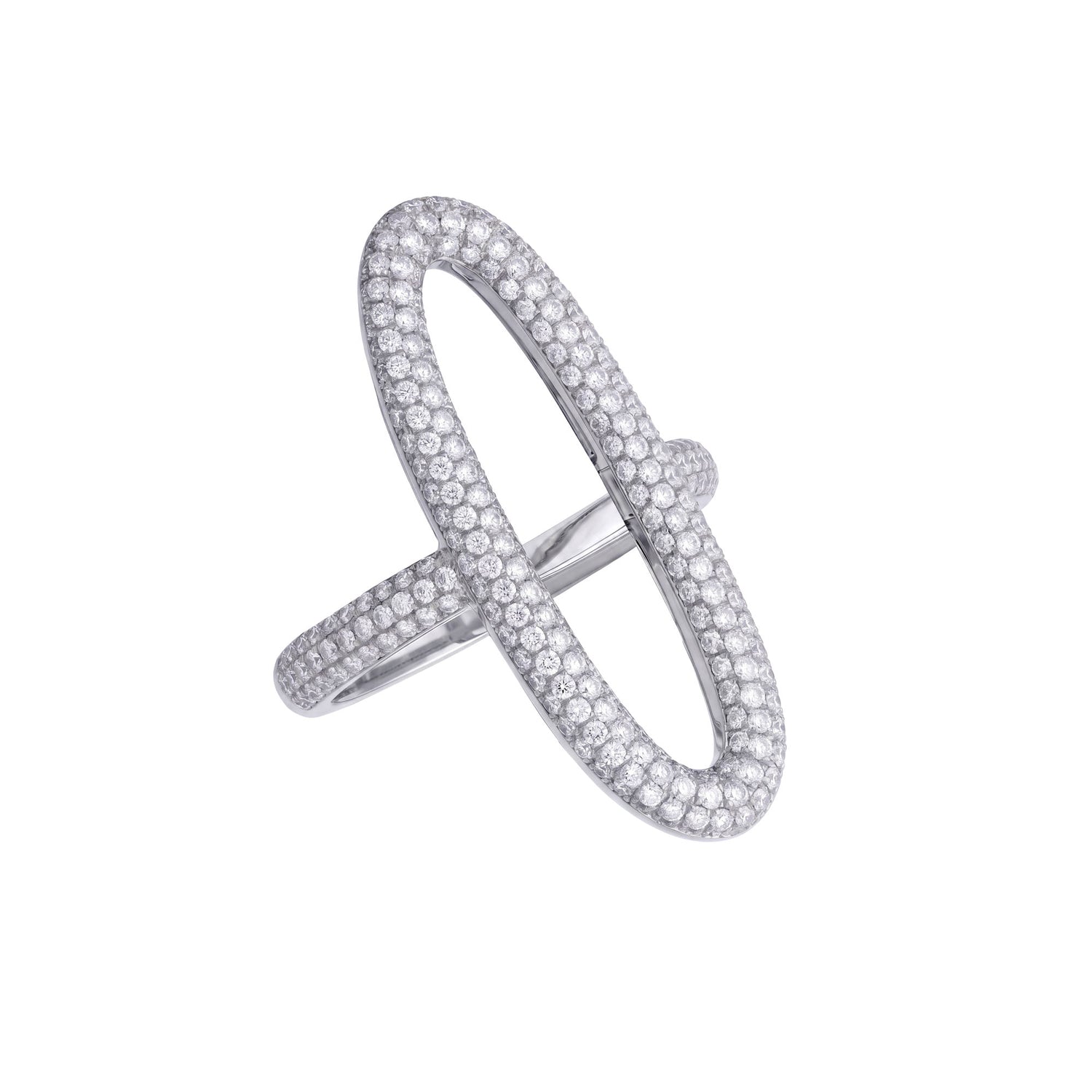 La Feuille Tombée Oval White Gold Diamond Ring