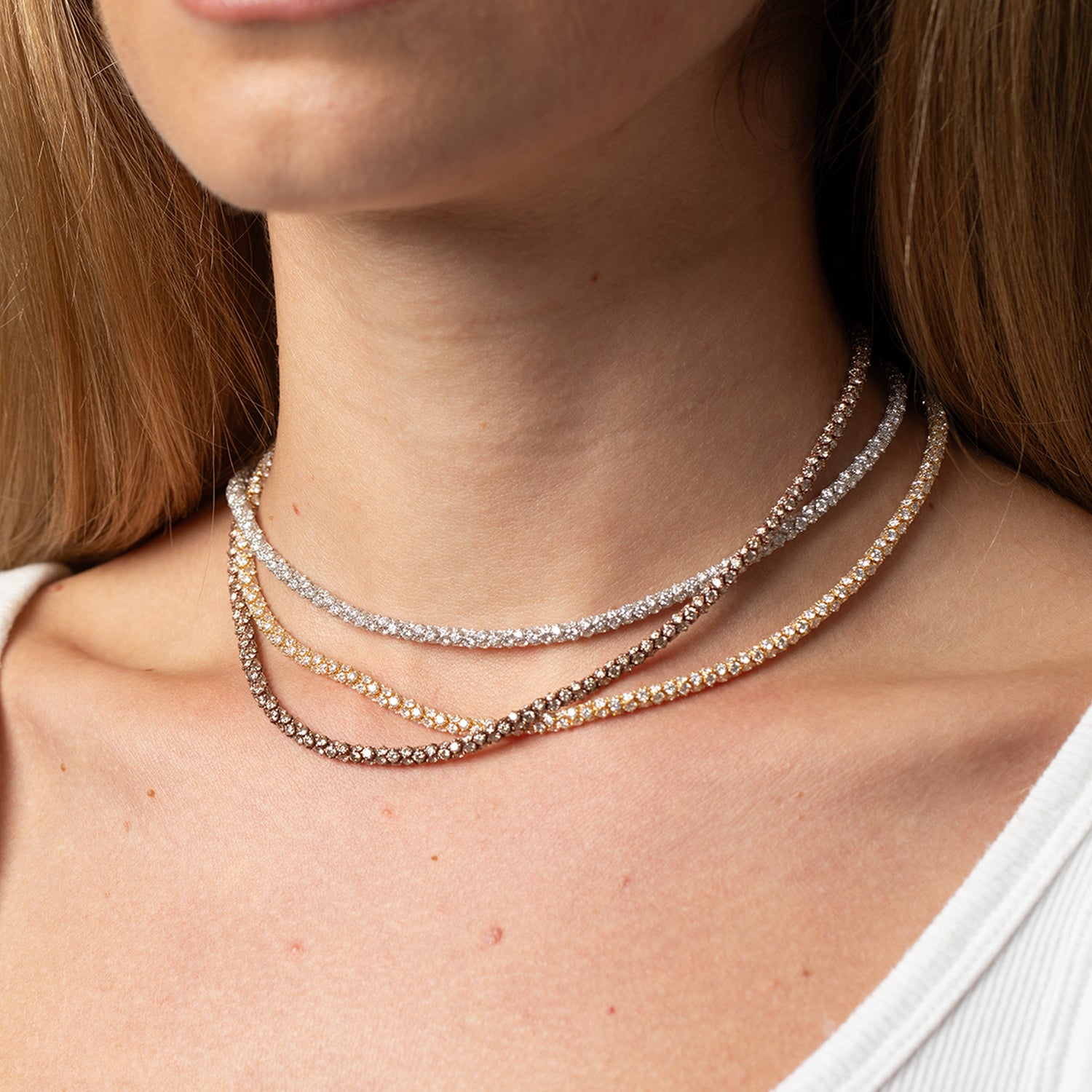 Essential's Yellow Gold Full Pavé Diamond Necklace