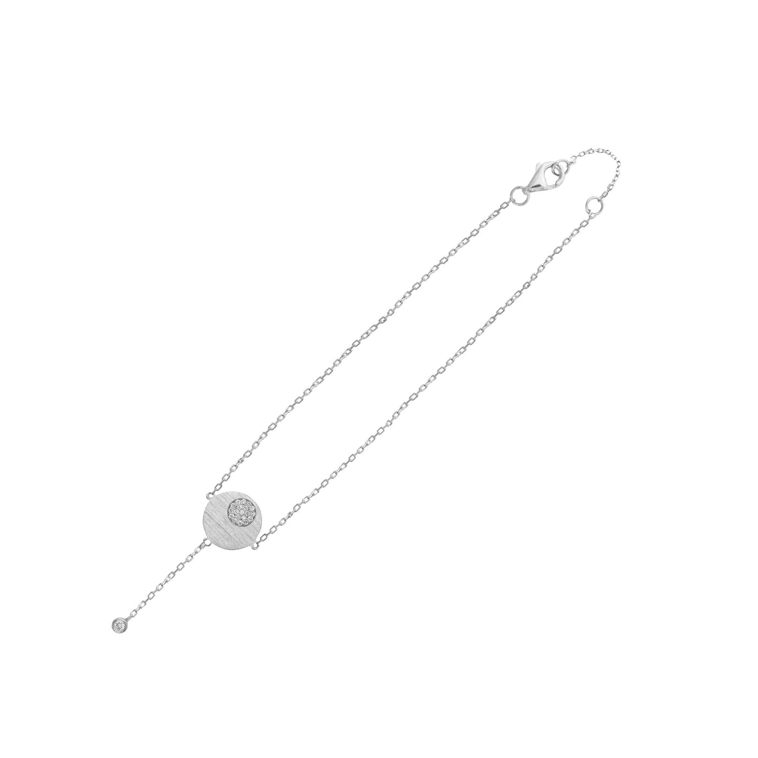 Céleste White Gold Diamond Disc Chain Anklet