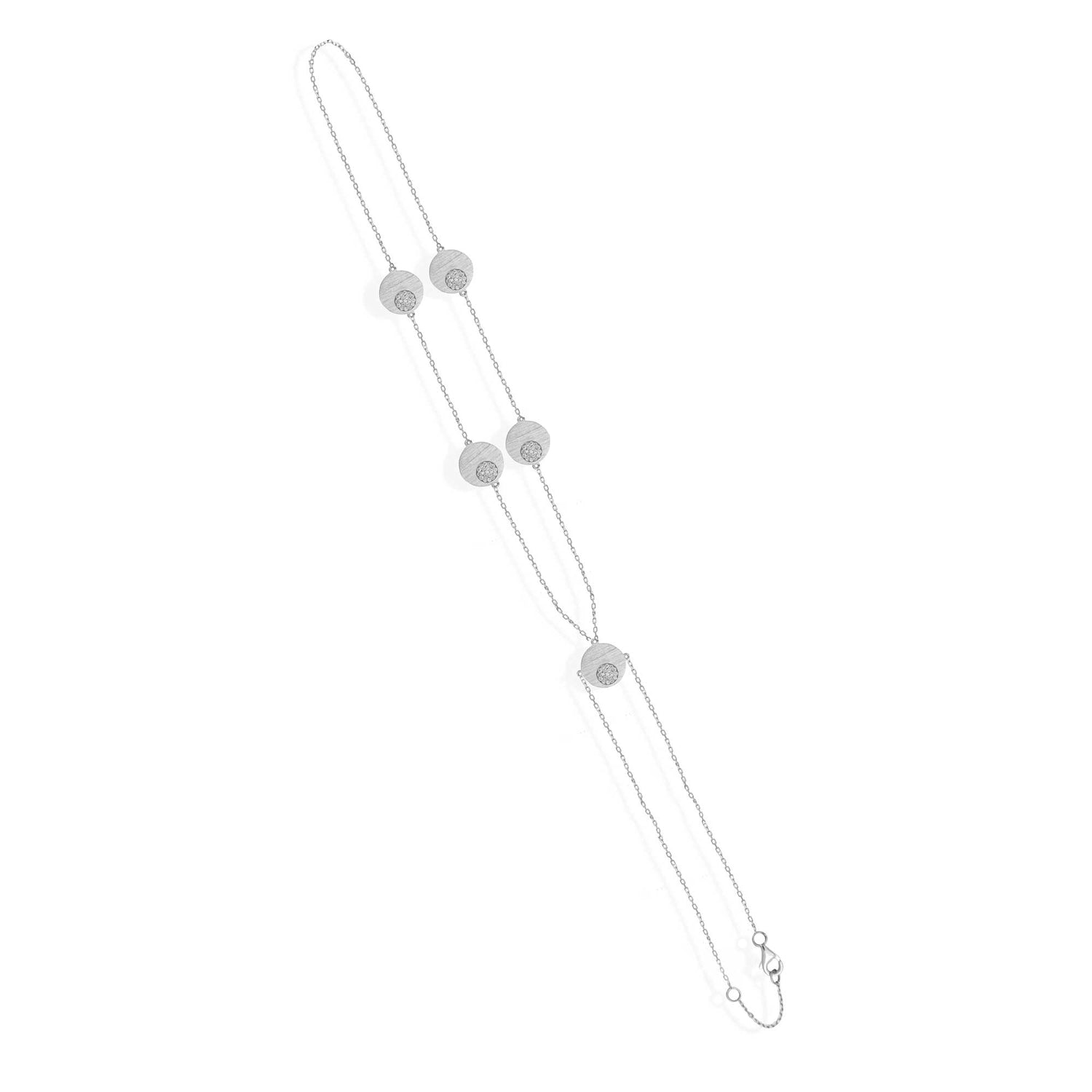 Céleste White Gold Diamond Dome Motif Handchain