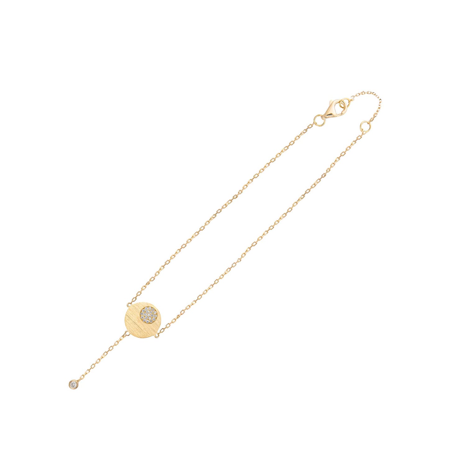 Céleste Yellow Gold Diamond Disc Chain Anklet