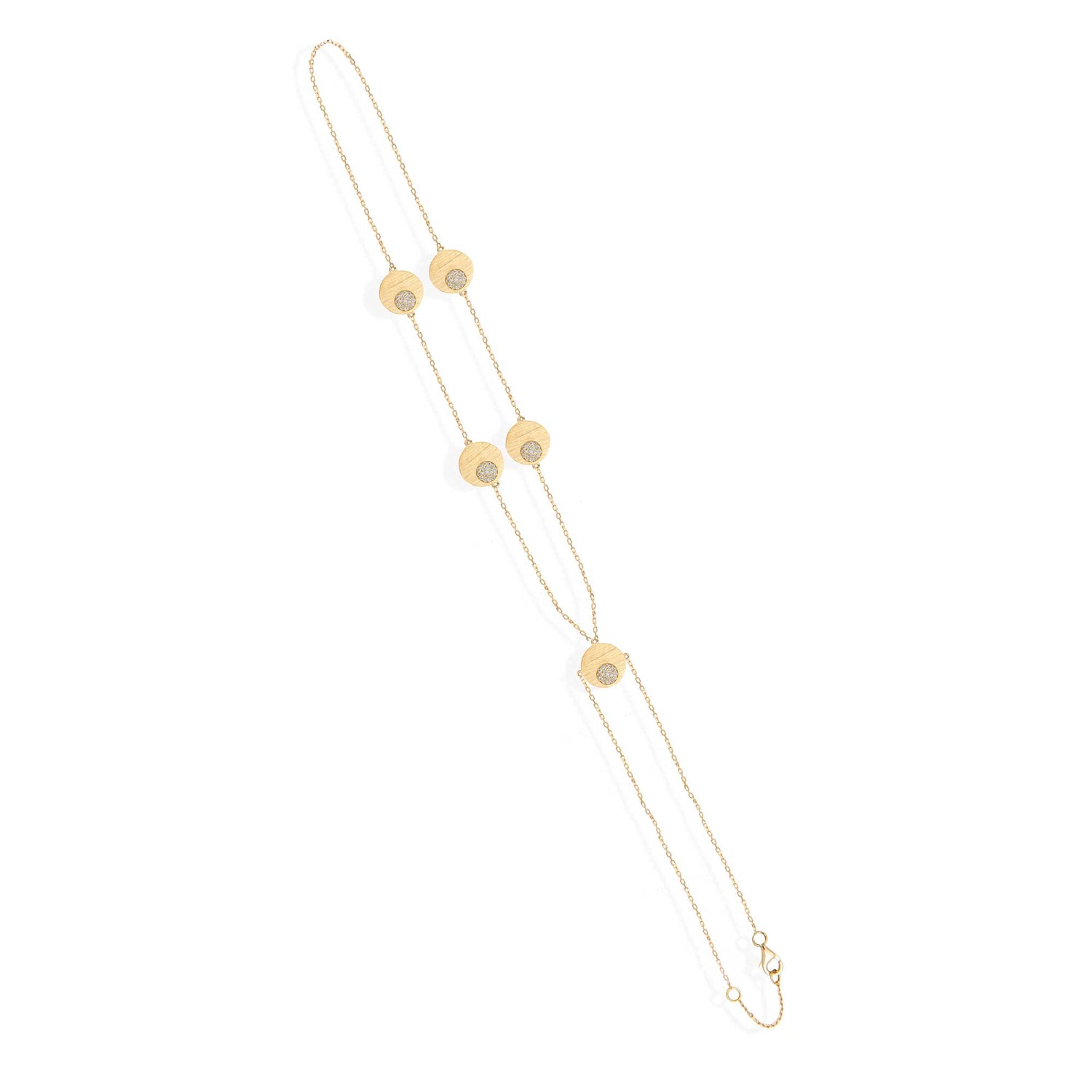 Céleste Yellow Gold Diamond Dome Motif Handchain