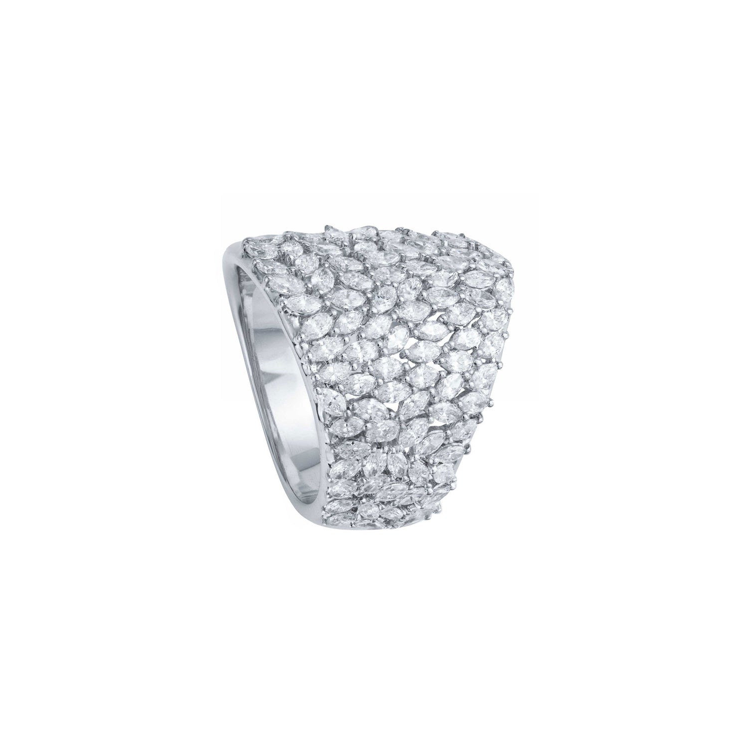 Dune Oval White Gold Diamond Marquise Ring