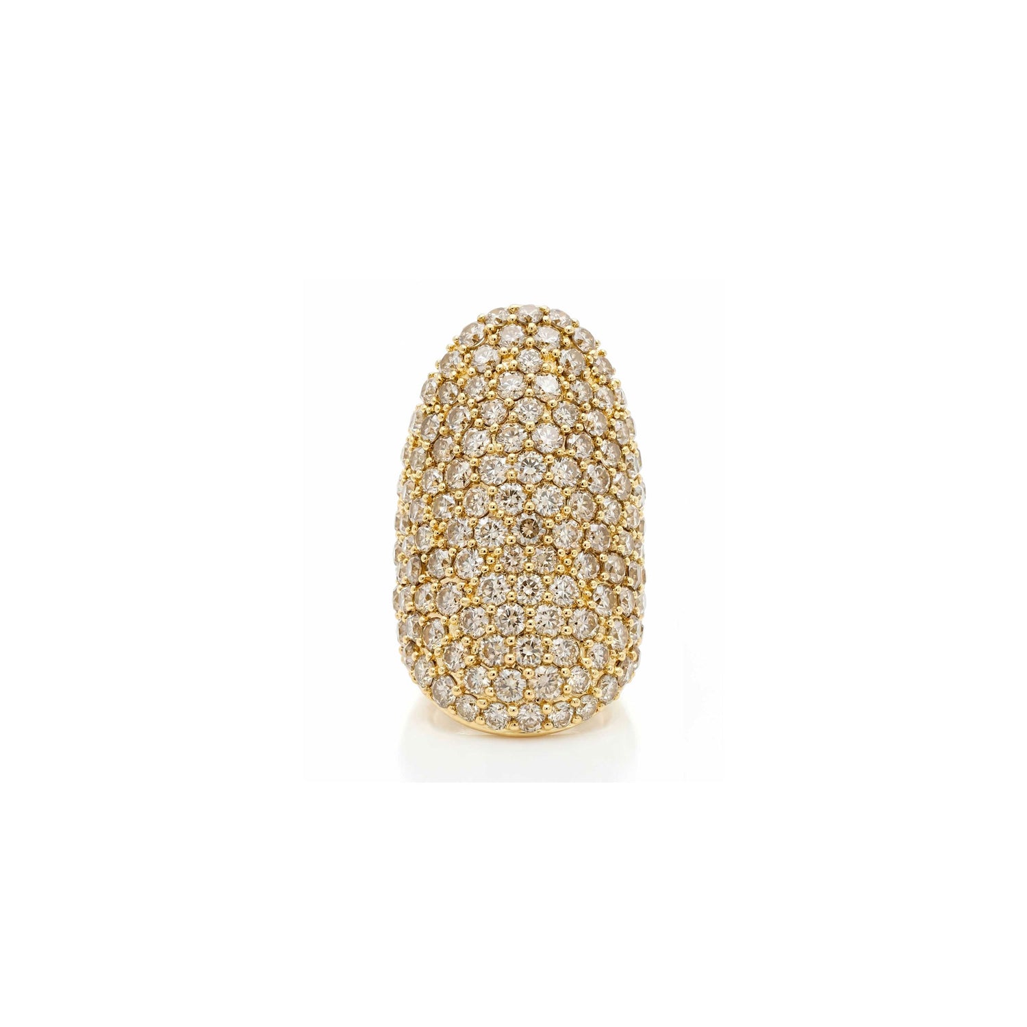 Dune Oval Yellow Gold Diamond Brown Ring