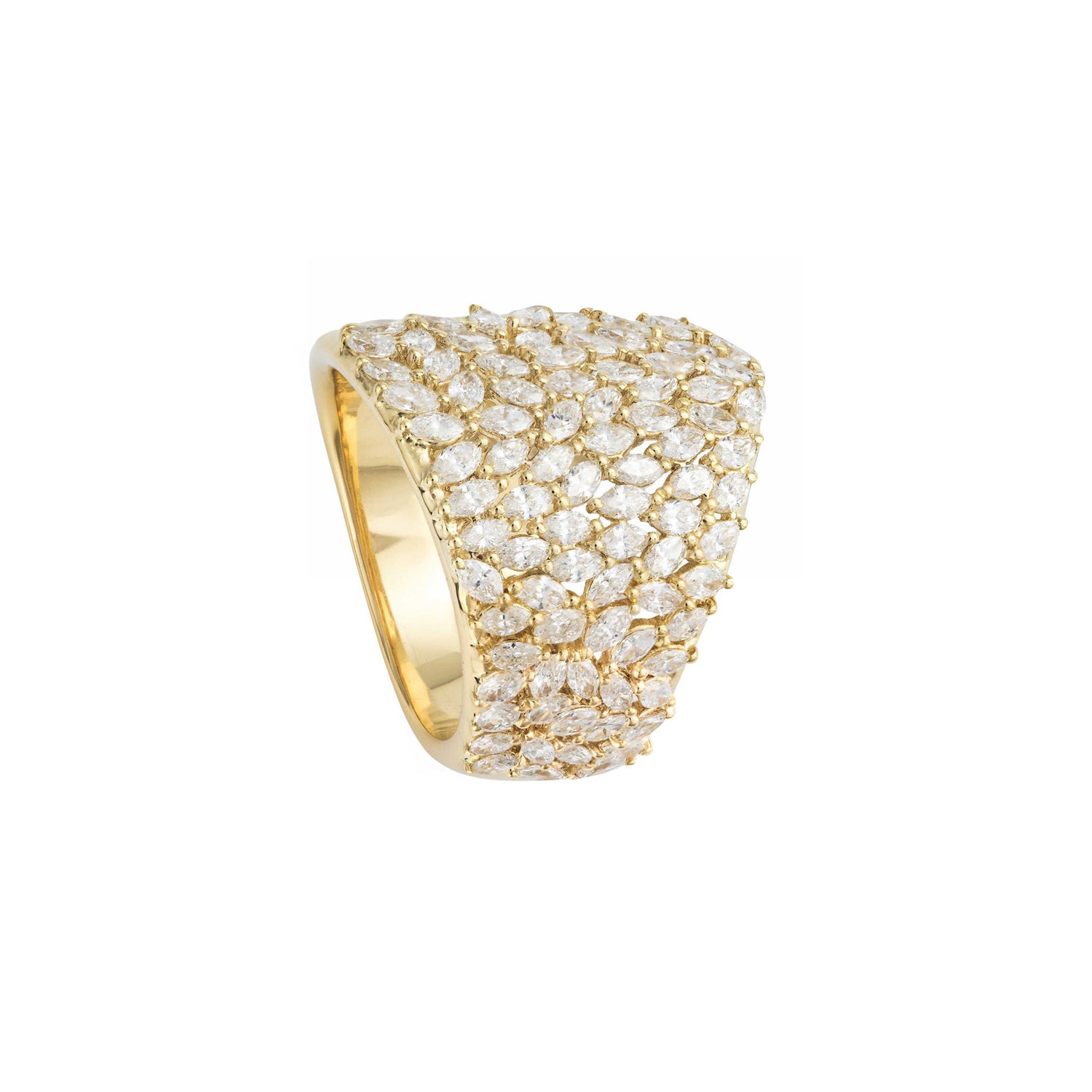 Dune Oval Yellow Gold Diamond Marquise Ring