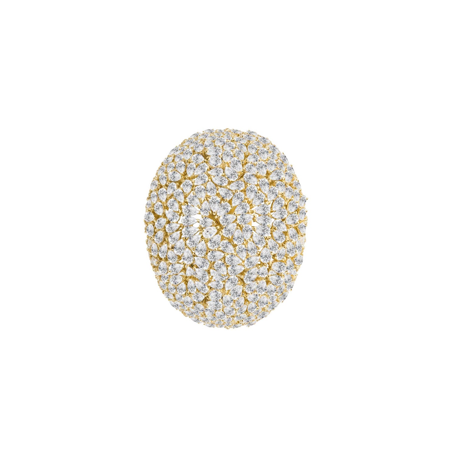Dune Oval Yellow Gold Diamond Pear Ring