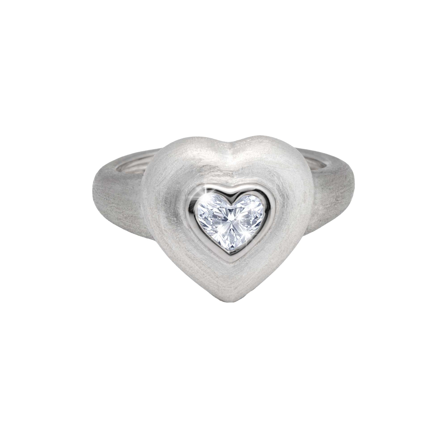Dune Pinky White Gold Diamond Heart Ring