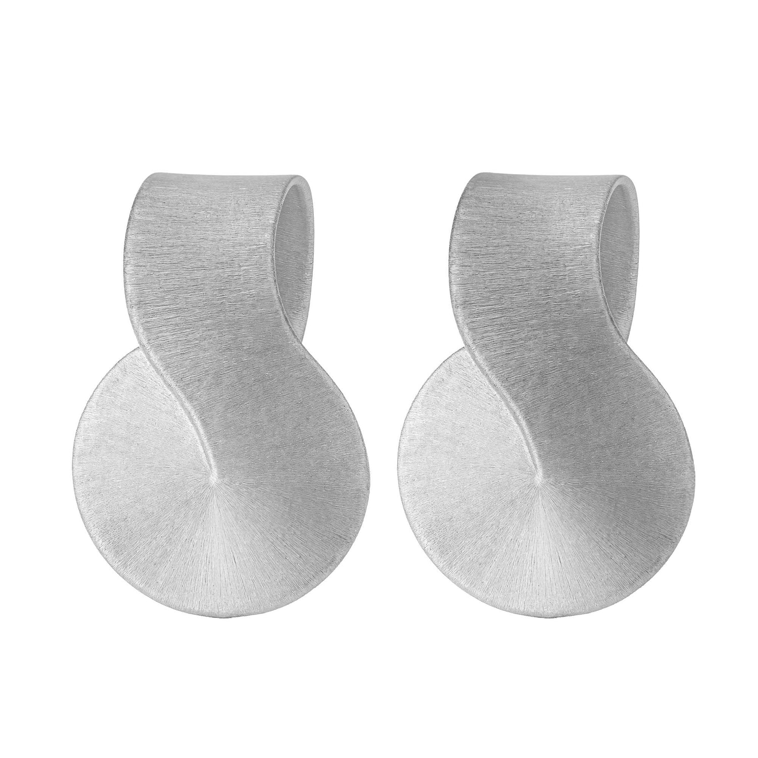 Dune Wave White Gold Brushed Earring