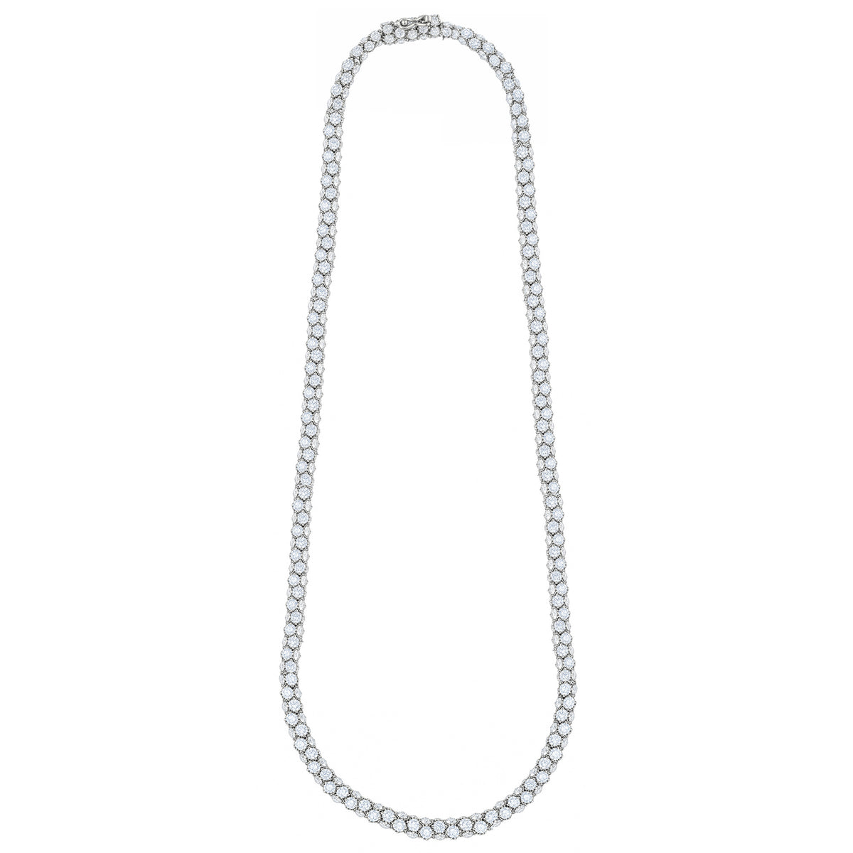Essential's White Gold Full Pavé Champagne Diamond Necklace