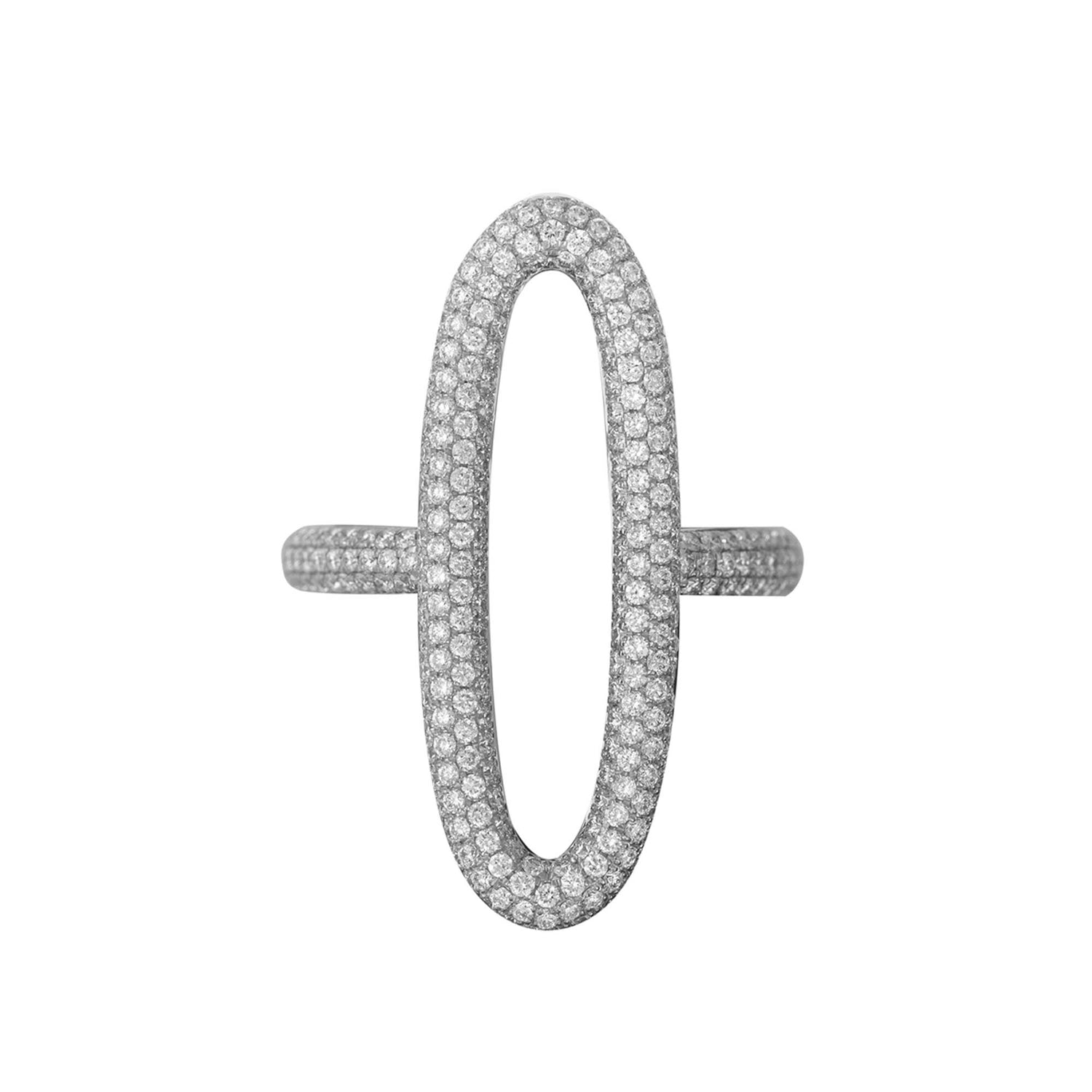 La Feuille Tombée Oval White Gold Diamond Ring