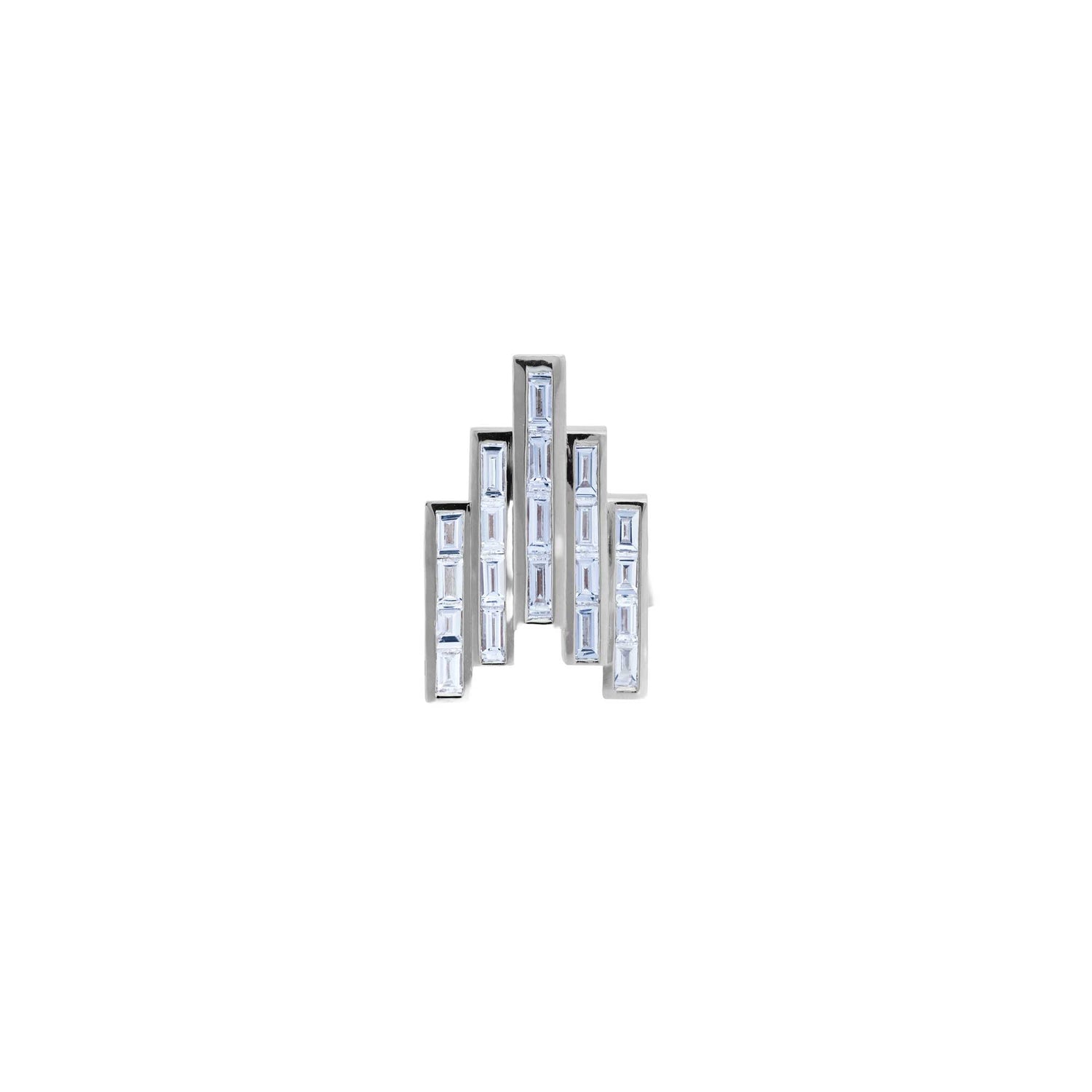 Satine Galaxy White Gold Diamond Baguette Ear Cuff