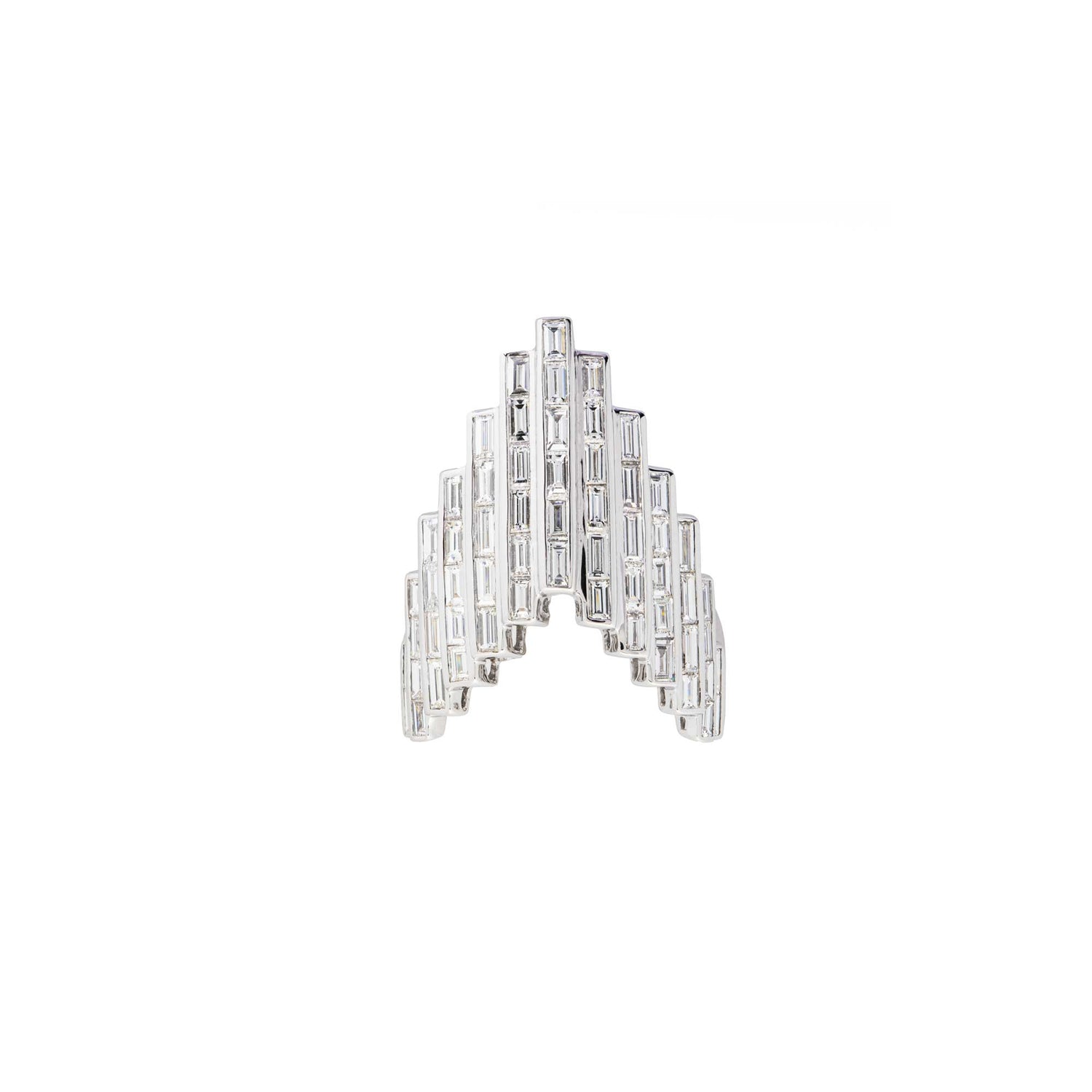 Satine Galaxy White Gold Diamond Baguette Ring