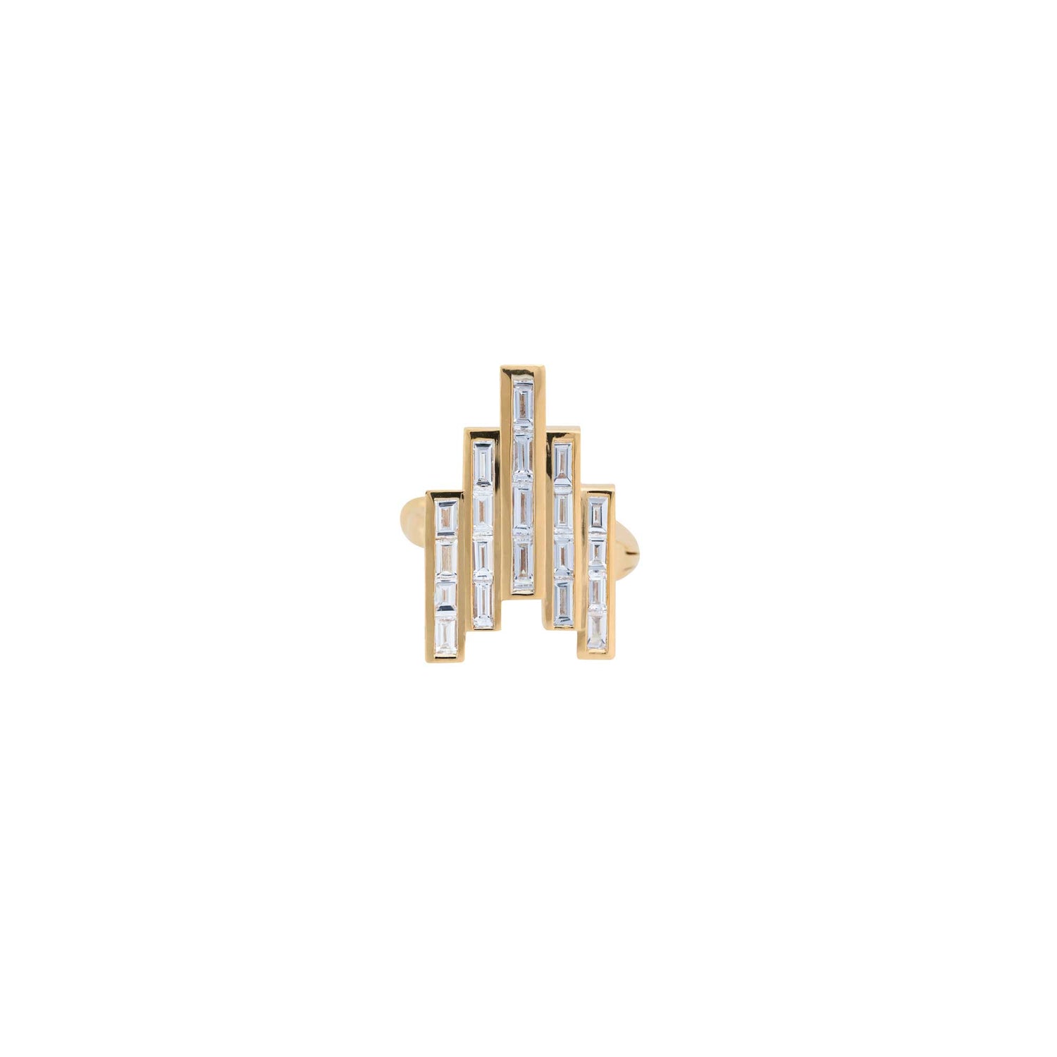 Satine Galaxy Yellow Gold Diamond Baguette Ear Cuff