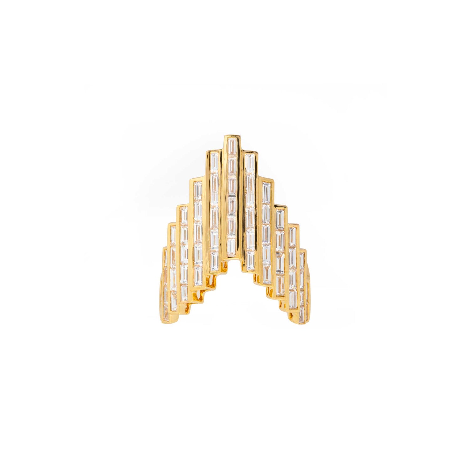 Satine Galaxy Yellow Gold Diamond Baguette Ring