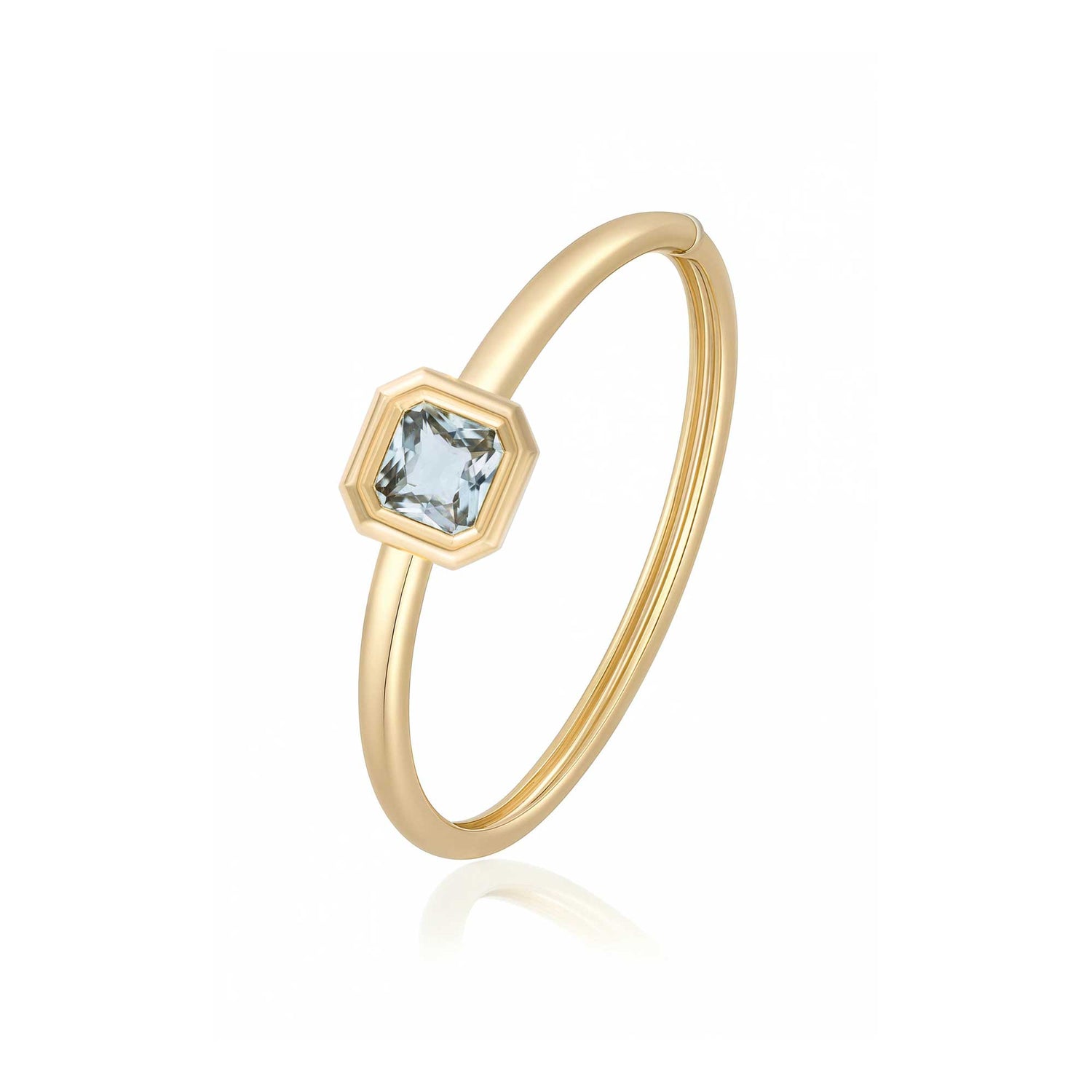 Satine Topaz Yellow Gold Square Bangle