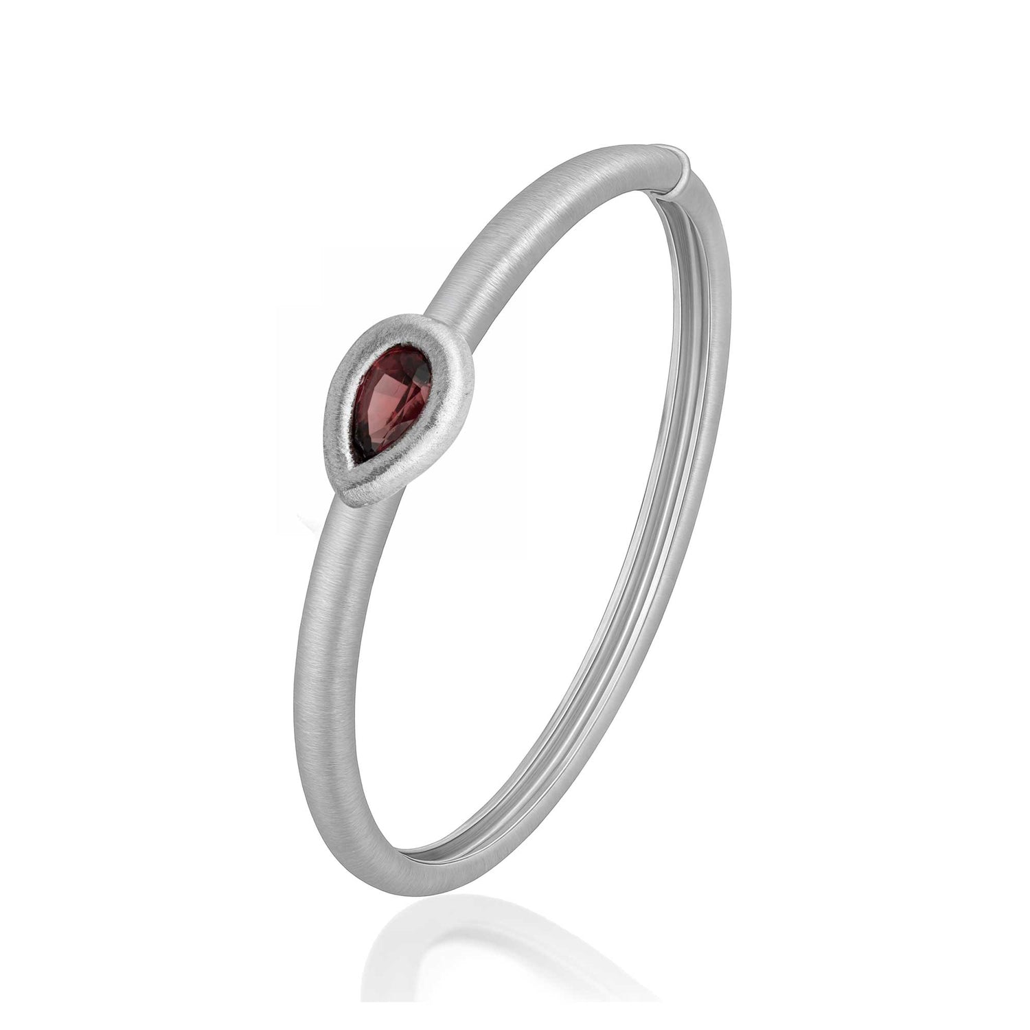 Satine Tourmaline White Gold Pear Bangle