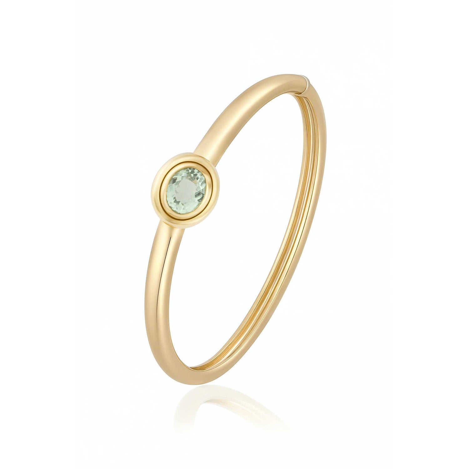 Satine Tourmaline Yellow Gold Round Bangle