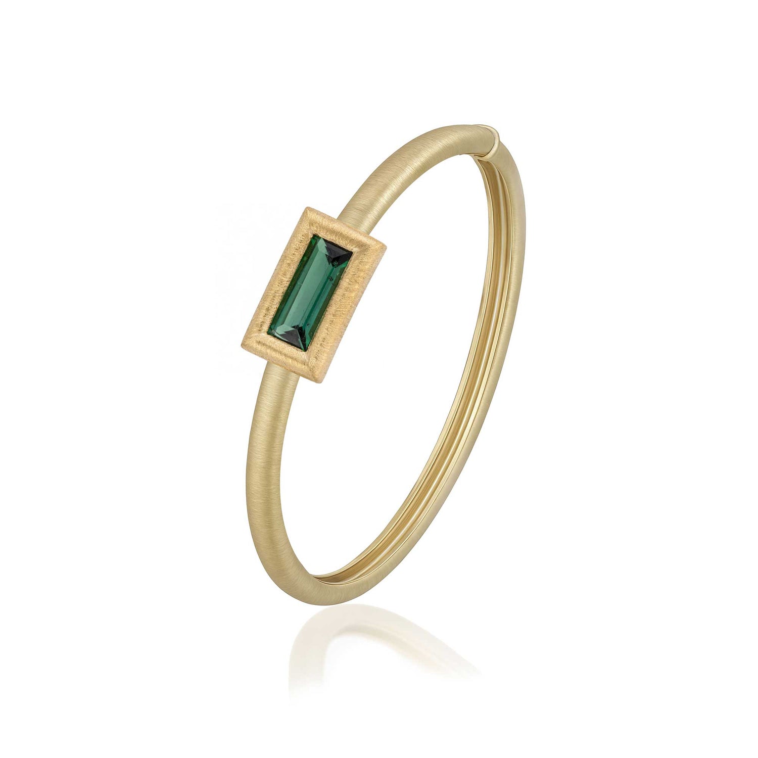 Satine Tourmaline Yellow Gold Square Bangle