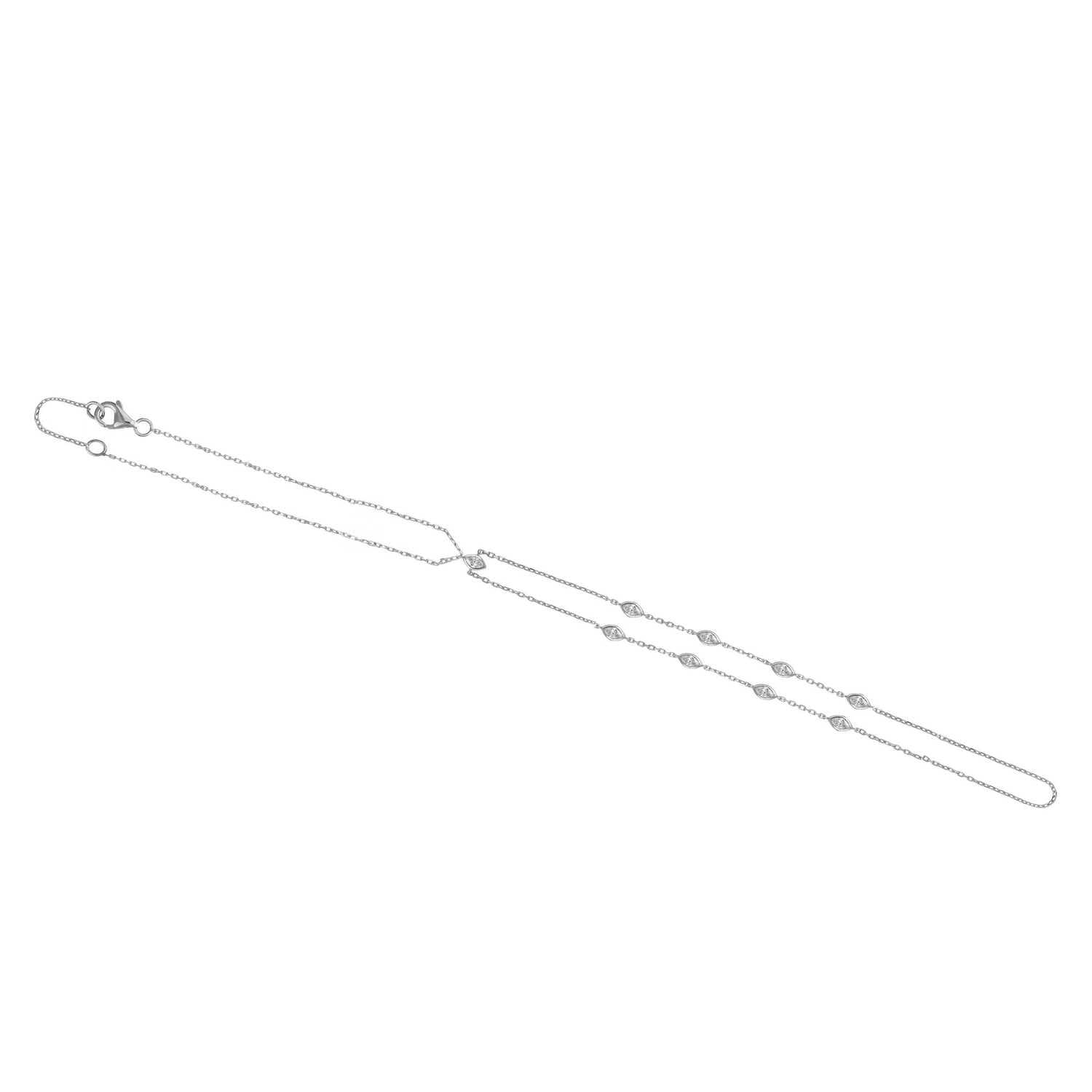 Satine White Gold Diamond Fine Link Handchain