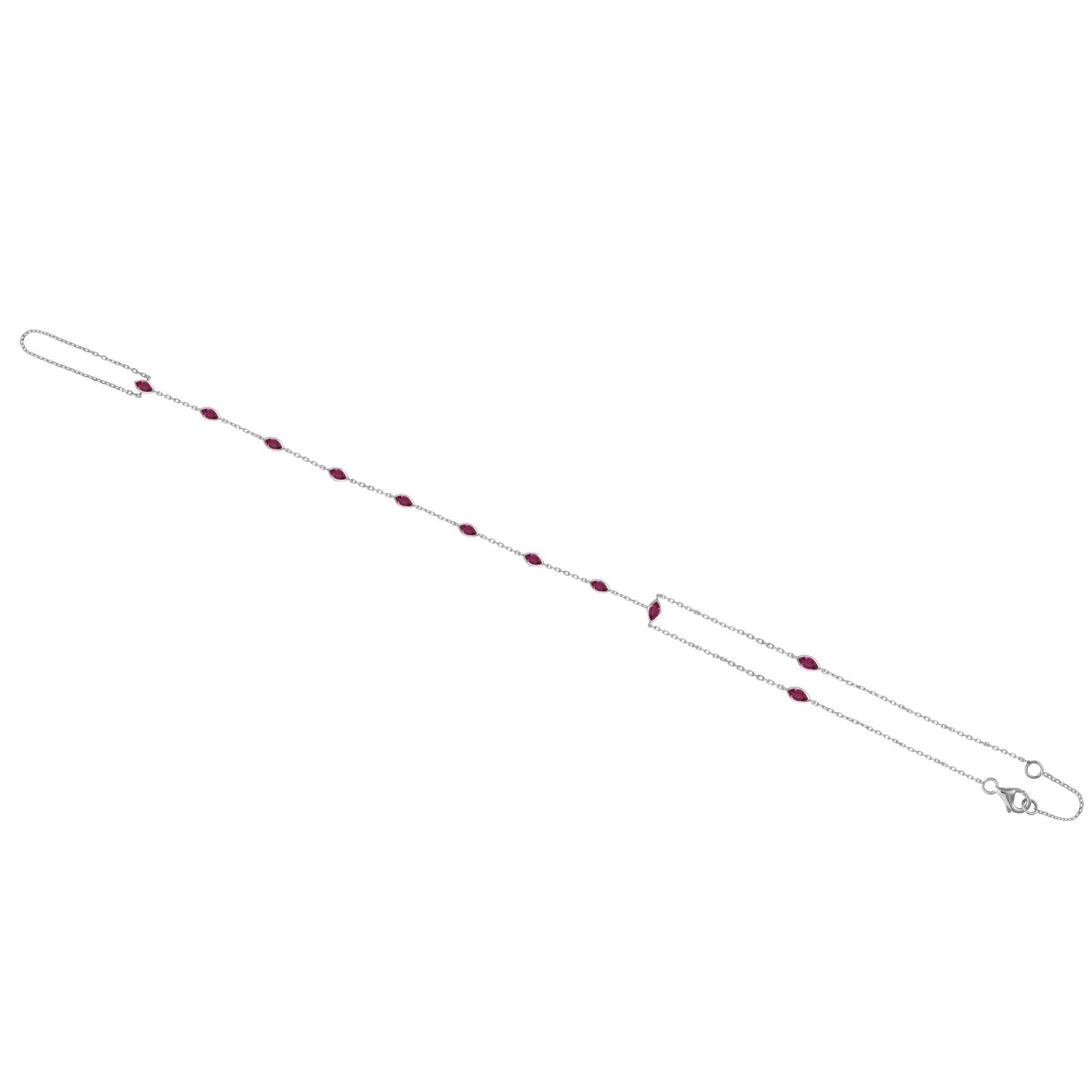 Satine White Gold Ruby Link Handchain