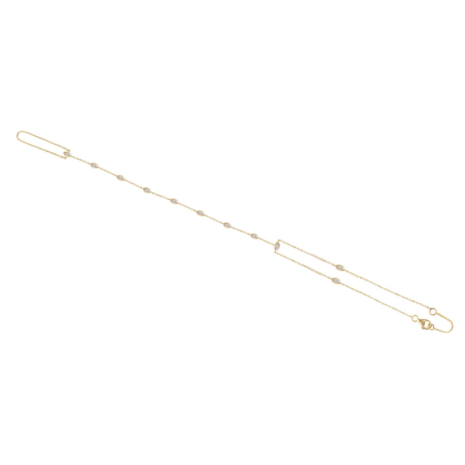 Satine Yellow Gold Diamond Link Handchain