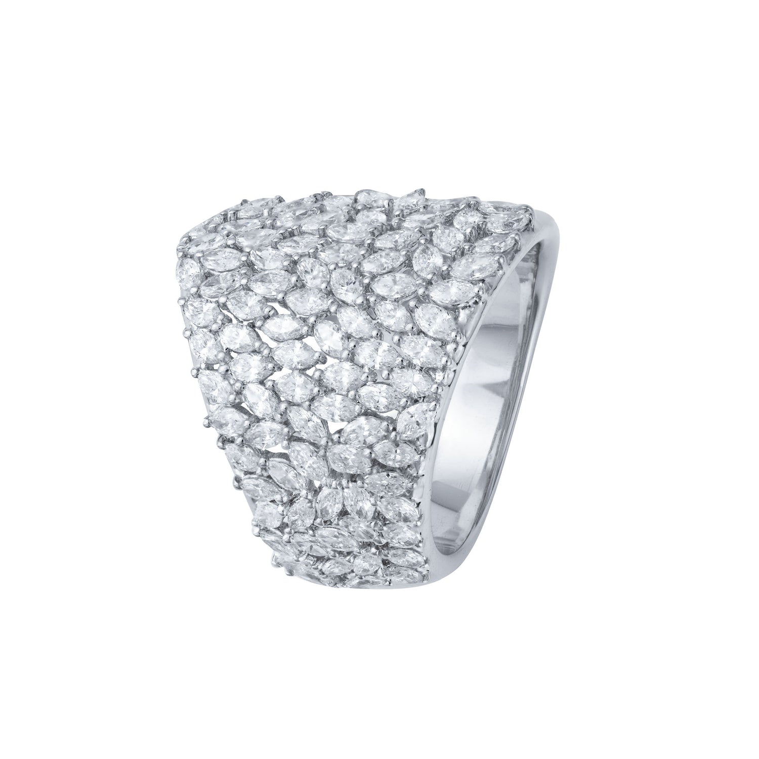 Dune Oval White Gold Diamond Marquise Ring