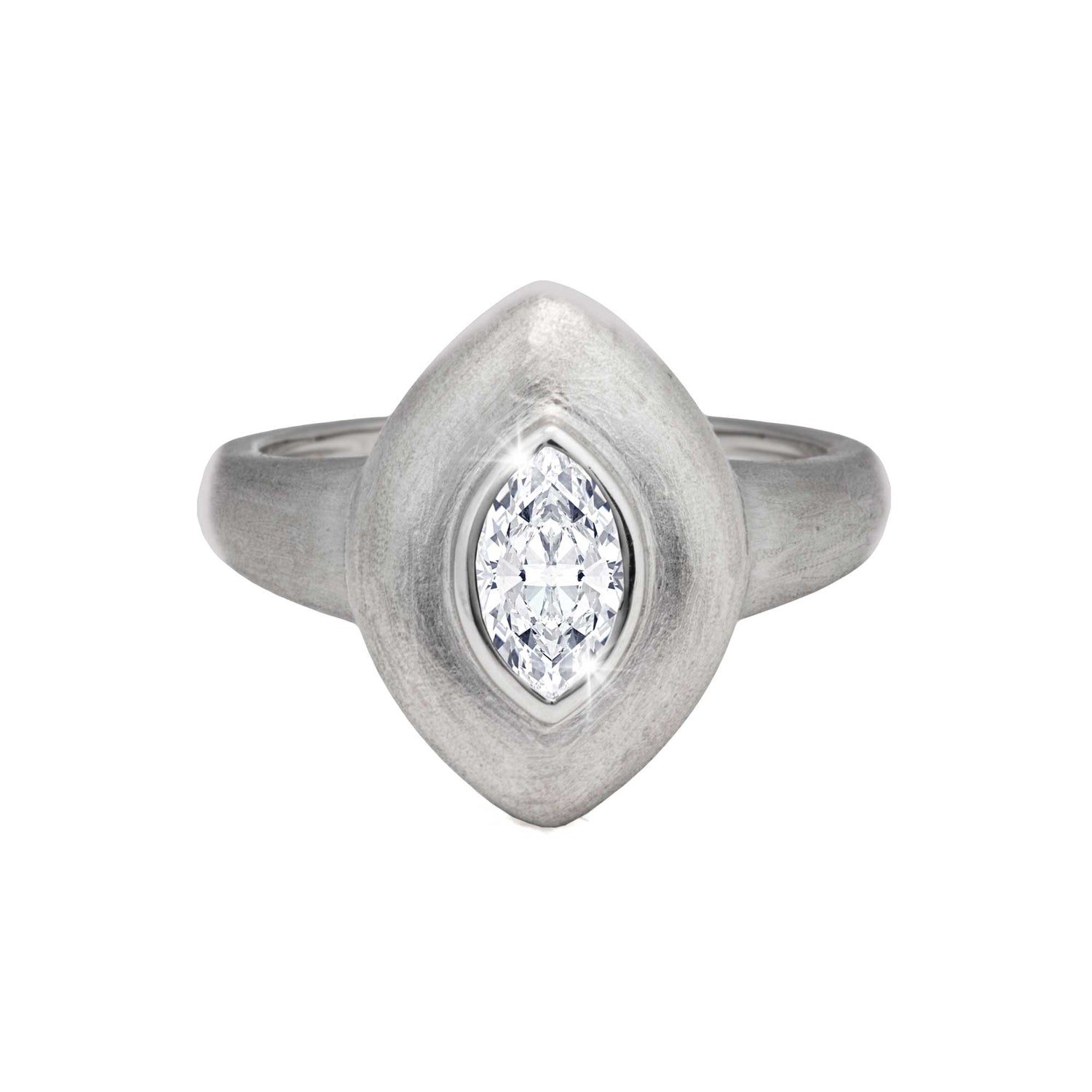 Dune Pinky White Gold Diamond Marquise Ring
