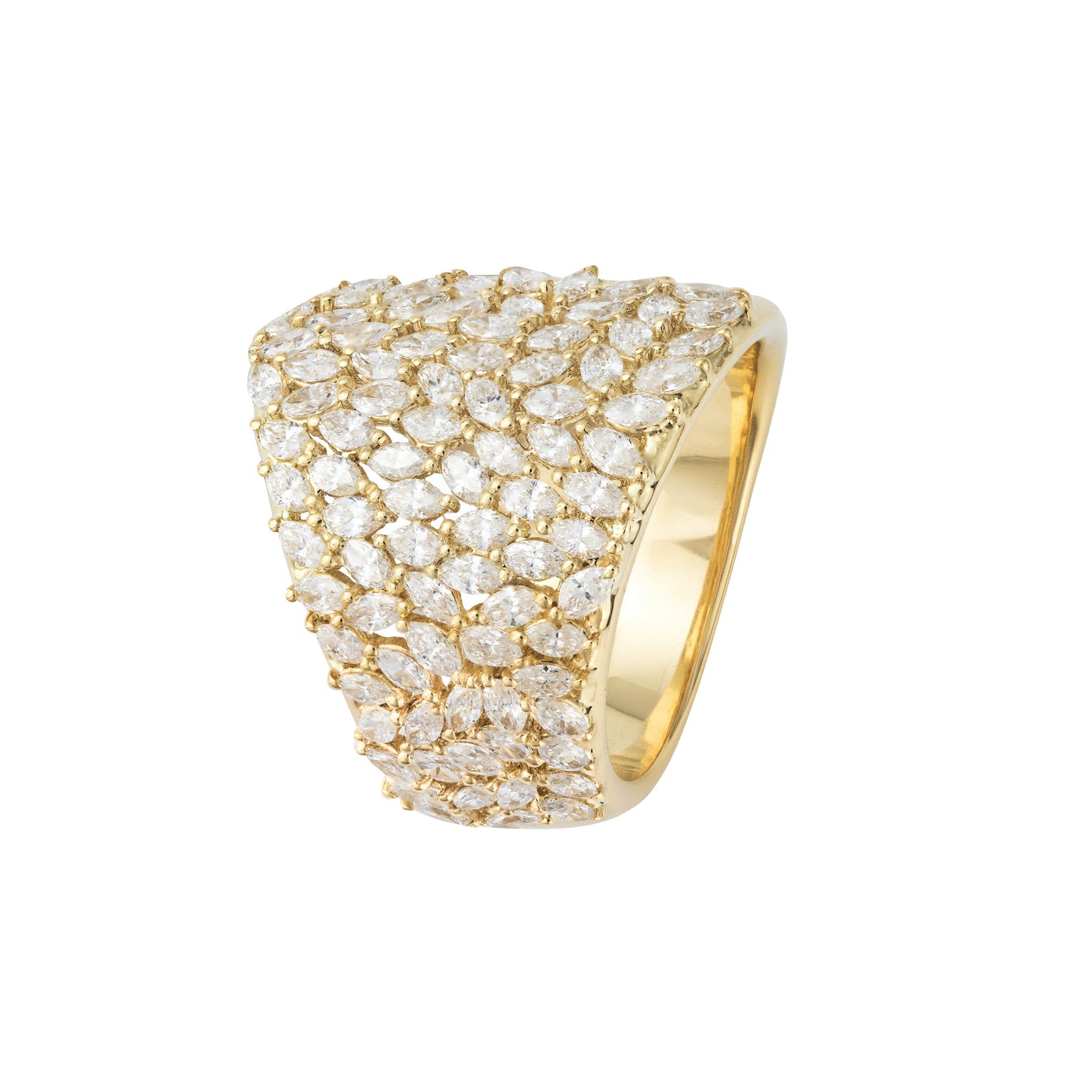 Dune Oval Yellow Gold Diamond Marquise Ring