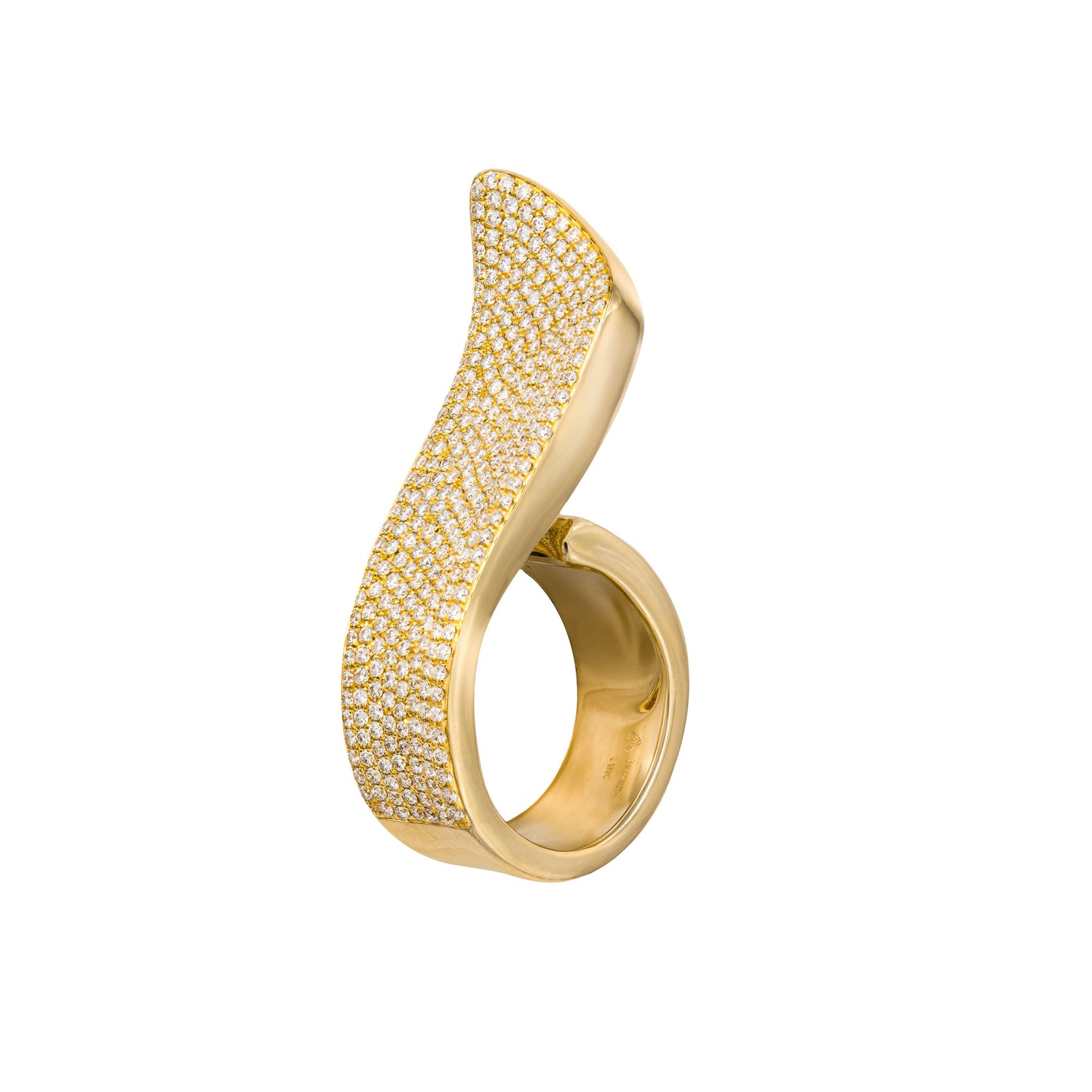 Dune Wave Yellow Gold Diamond Ring