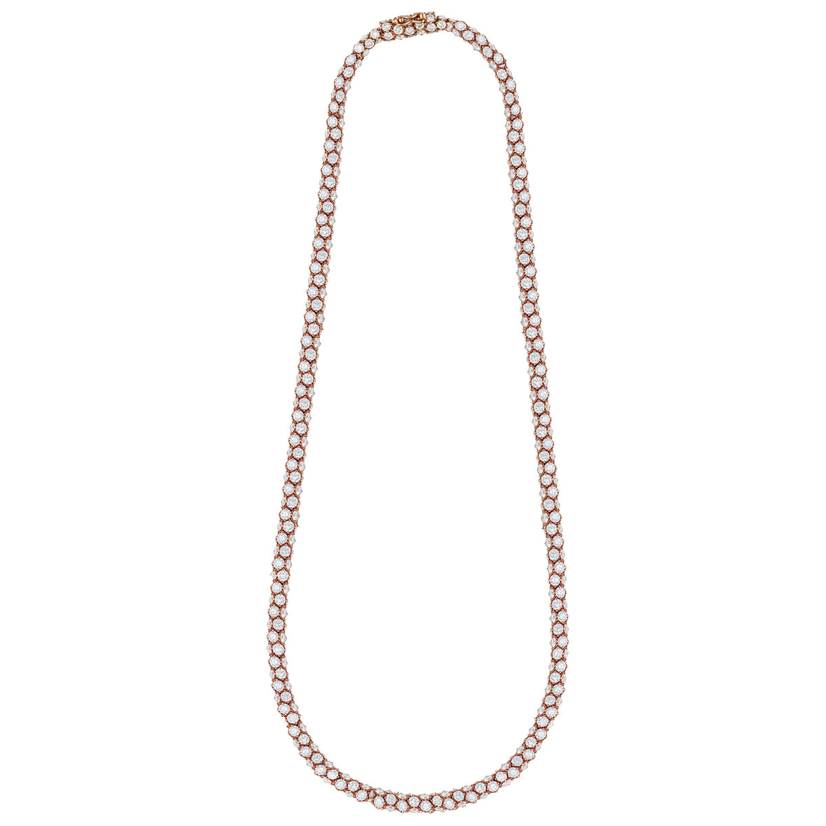 Essential's Rose Gold Full Pavé Champagne Diamond Necklace