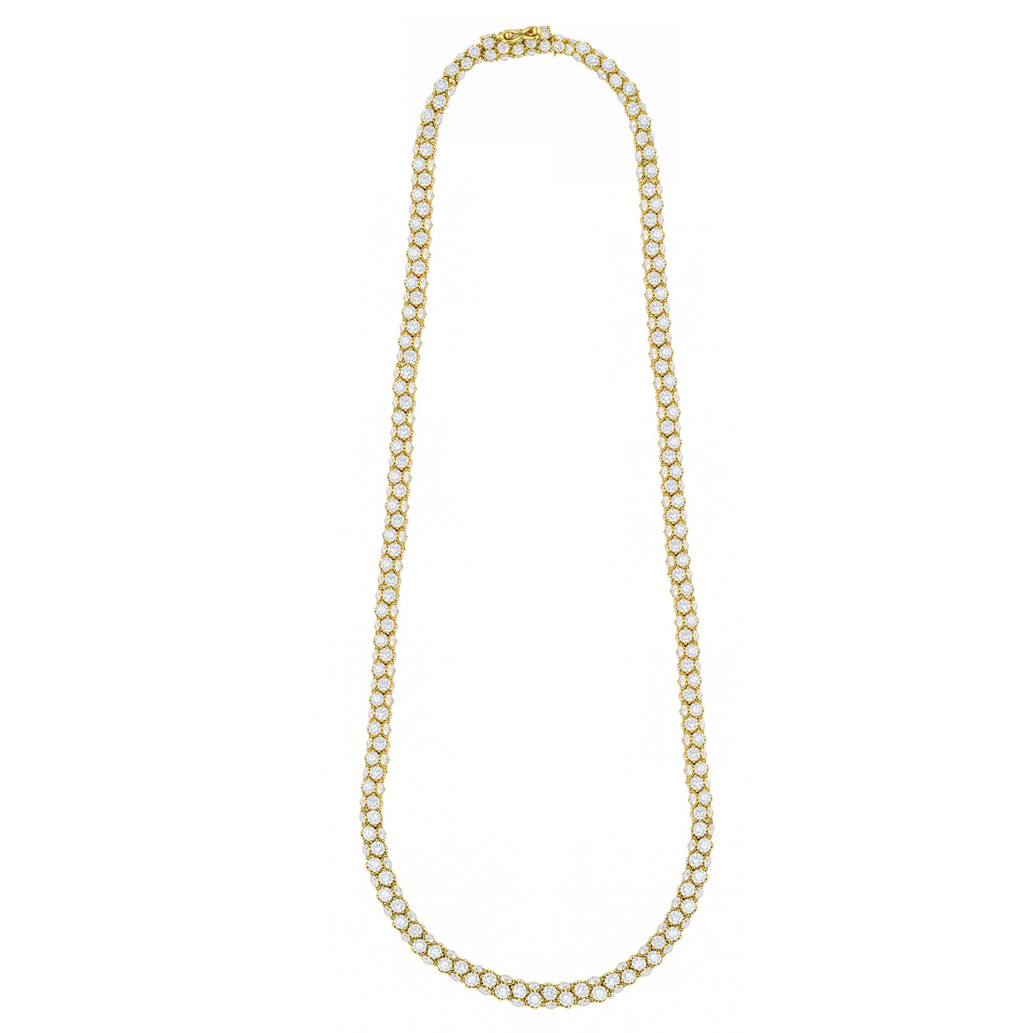 Essential's Yellow Gold Full Pavé Diamond Necklace
