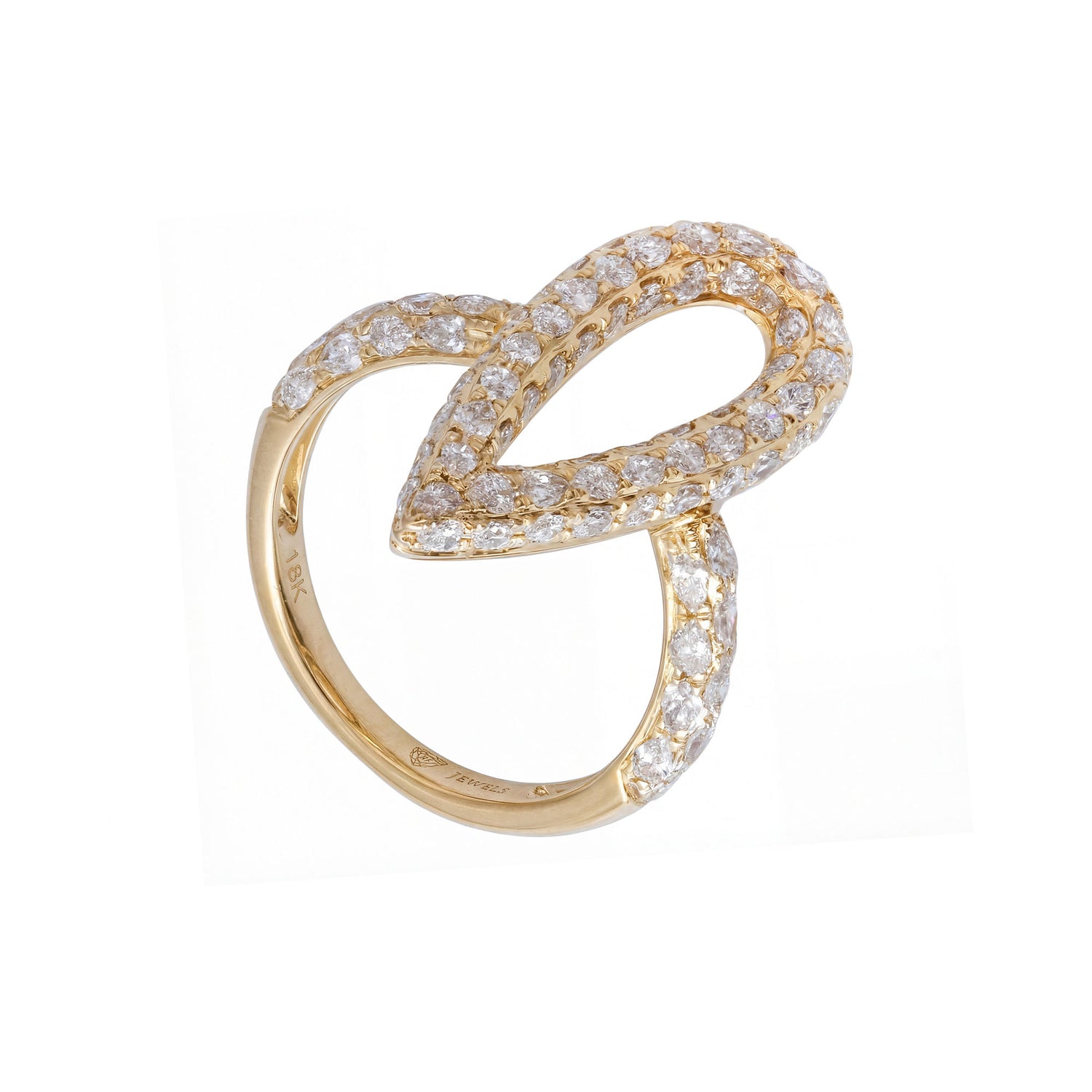La Feuille Tombée Pear Yellow Gold Diamond Pear Ring
