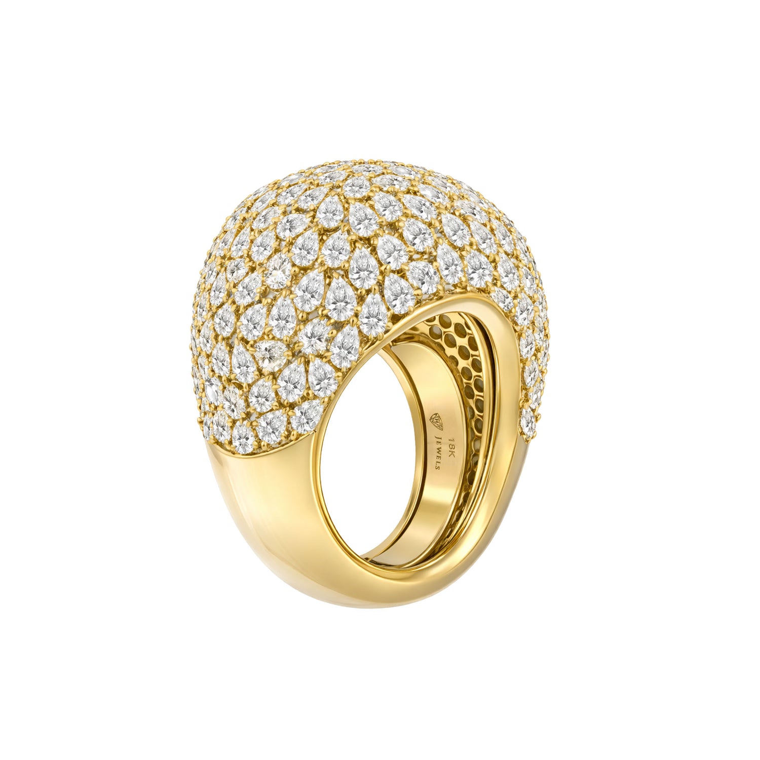 Dune Oval Yellow Gold Diamond Pear Ring