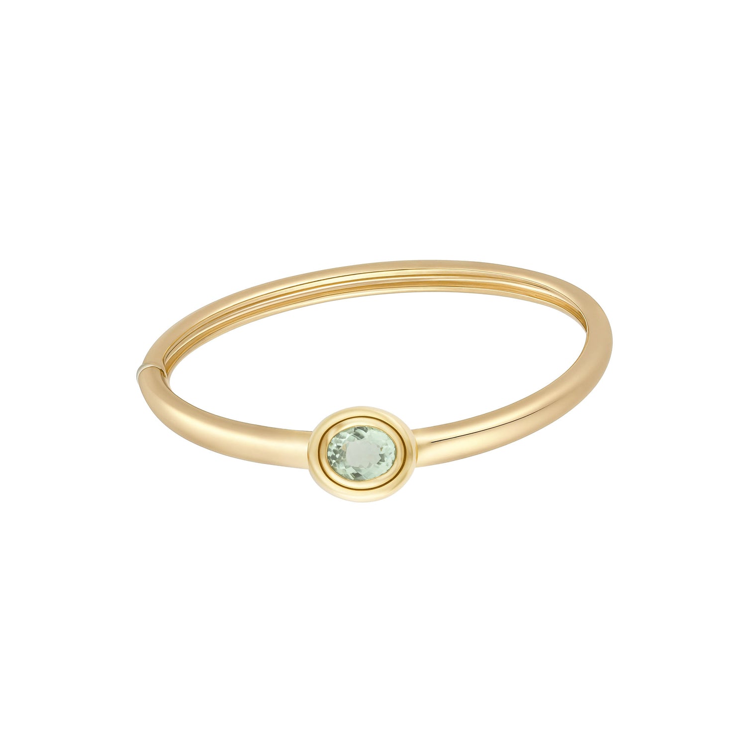 Satine Tourmaline Yellow Gold Round Bangle