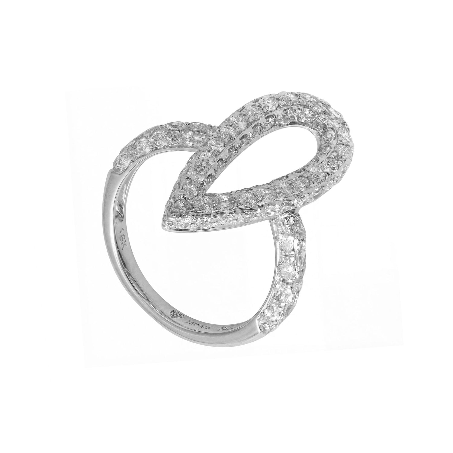 La Feuille Tombée Pear White Gold Diamond Pear Ring